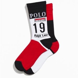 Polo Ralph Lauren Stadium P-Wing Socks Black White Red, Men